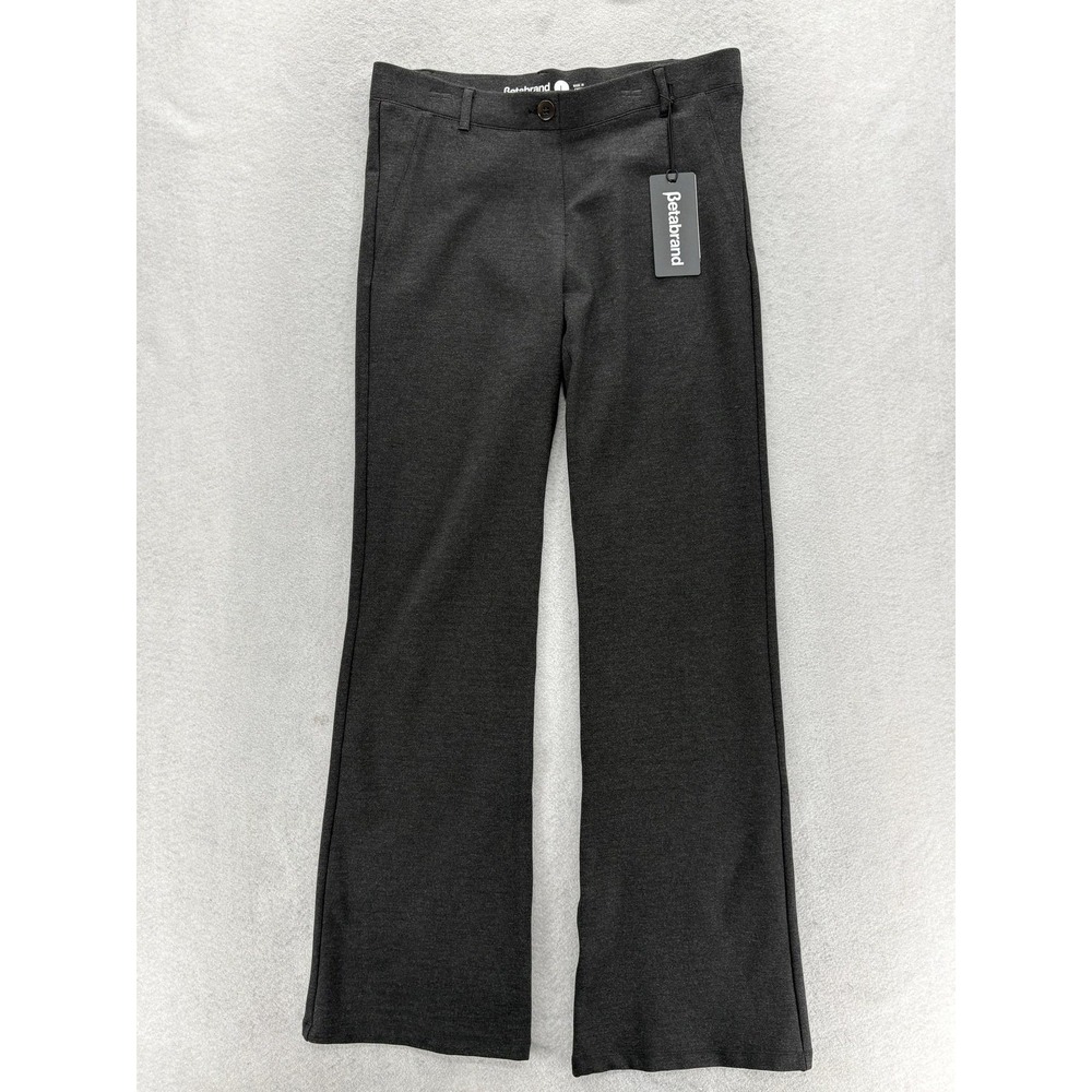 Betabrand Classic Dress Pant Yoga Pants Womens Large Gray Stretch Bootcut Career